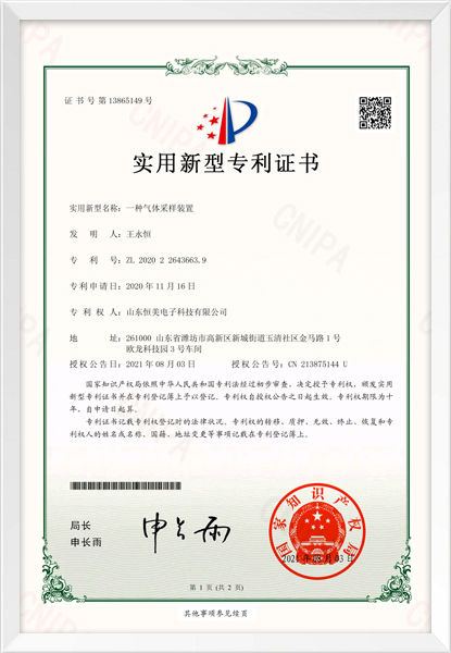 空气微站一种气体采样装置（实用新型）