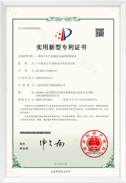 一种基于红外光源的CO浓度检测系统（实用新型）